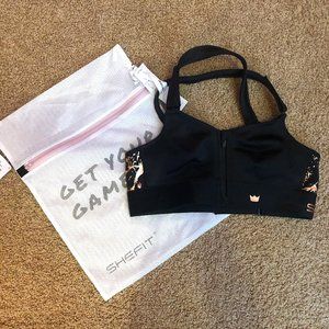 SHEFIT Black Flex Sports Bra, Small